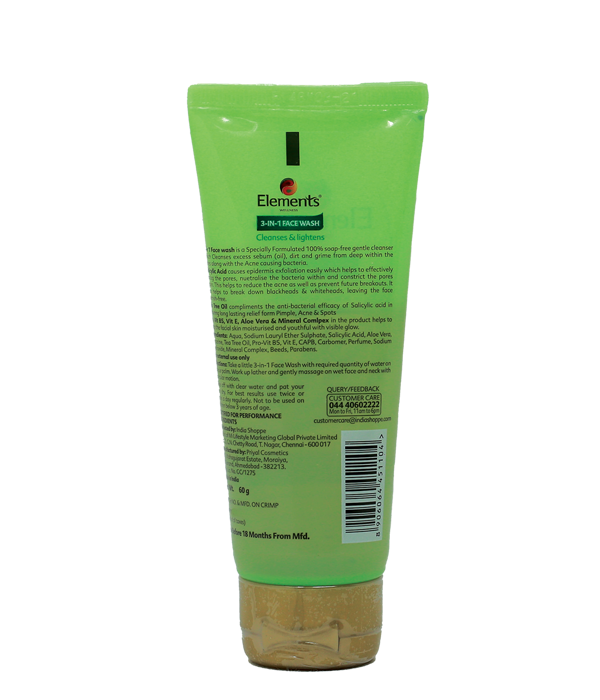 Elements Wellness 3-in-1 Face Wash (60g) - Image 3