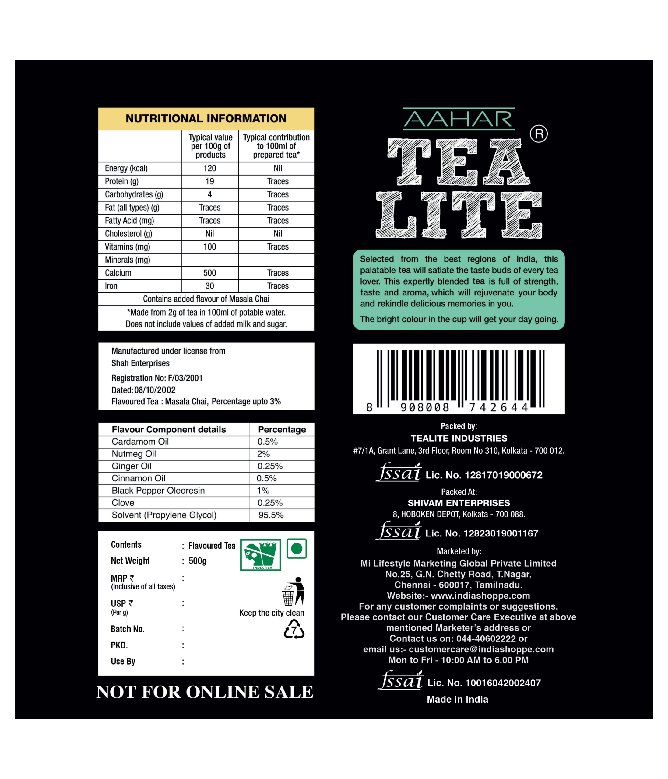 Aahar Tealite 500 Gms - Image 2