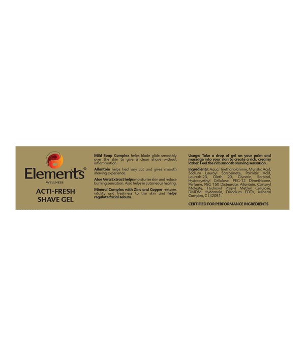 Elements Wellness Acti-Fresh Shave Gel (80g) - Image 2