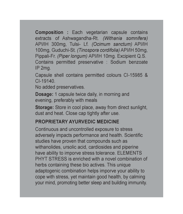 Elements Wellness Phyt Stress (60 Capsules) - Image 2
