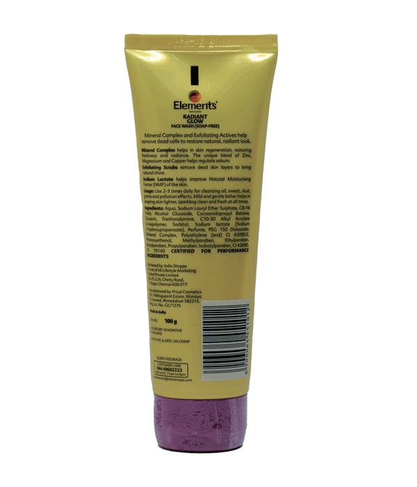 Elements Wellness Radiant Glow Face Wash (100g) - Image 2