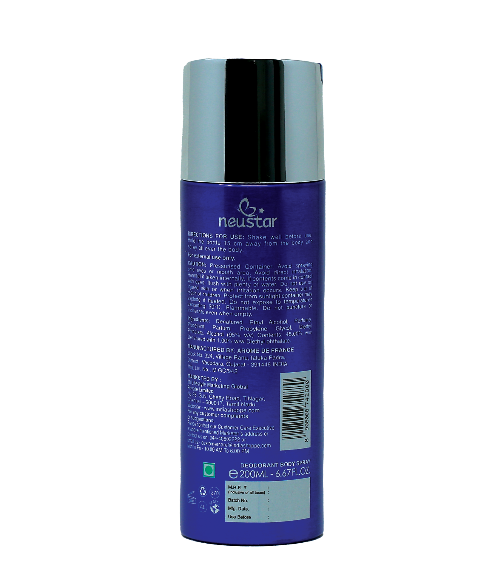 Neustar Tyzon Deodorant Spray-Men (200ml) - Image 2